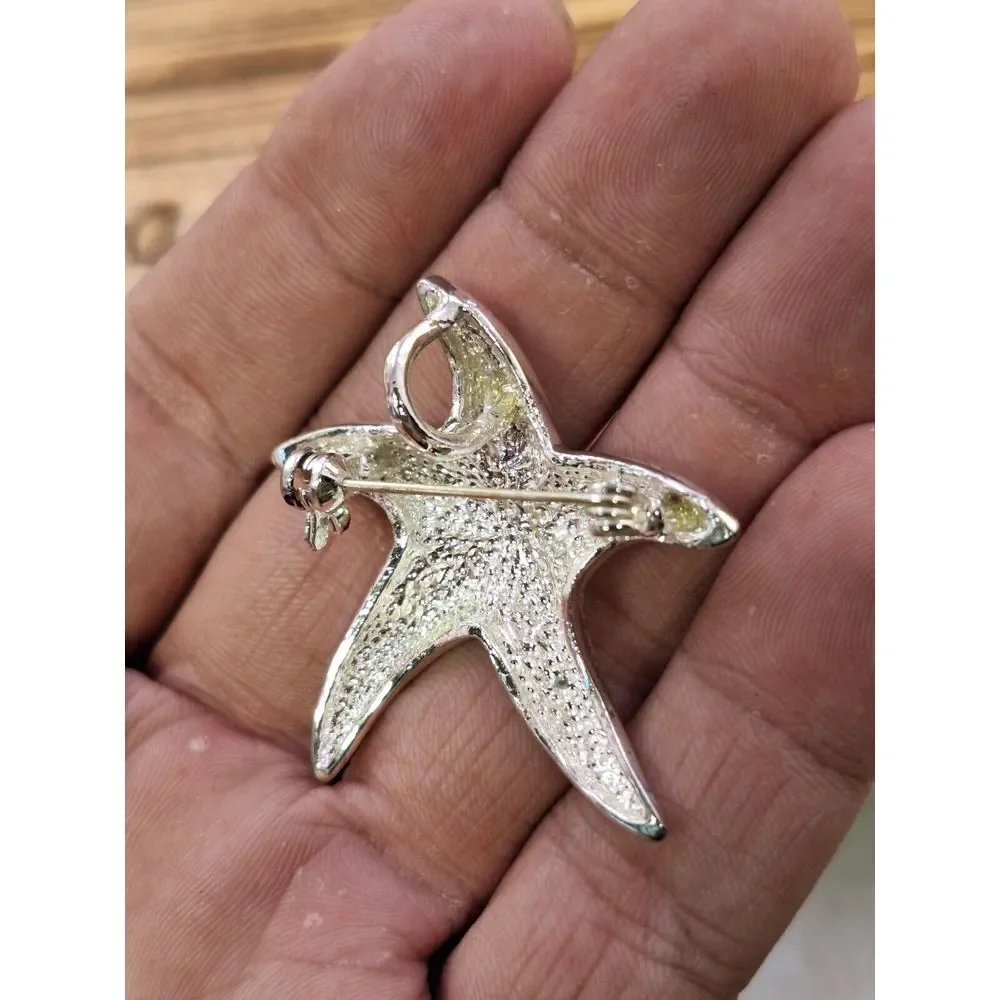 Vintage Silver Tone Starfish Pin/Pendant 1.5
